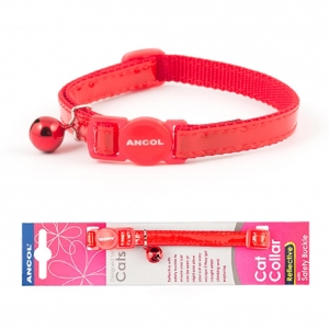 Ancol Reflective Gloss Cat Collar Red
