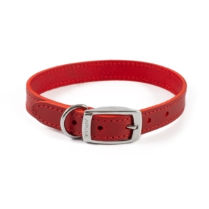 NEW Ancol Heritage Leather Collar Red