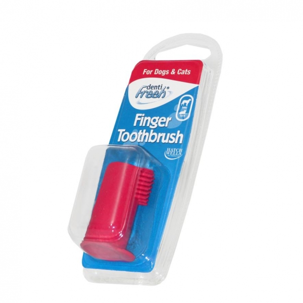 (D) DentiFresh Finger Toothbrush Adult Pets