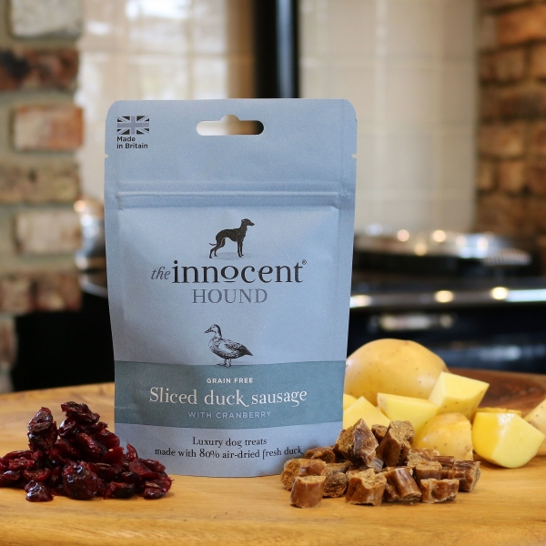 The Innocent Hound Sliced Duck Sausage with Cranberry 70g