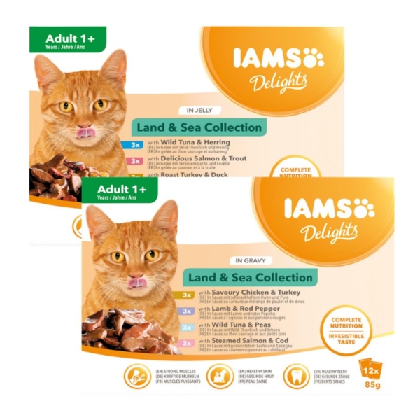 IAMS Delights Land & Sea Collection Pouches 12x85g