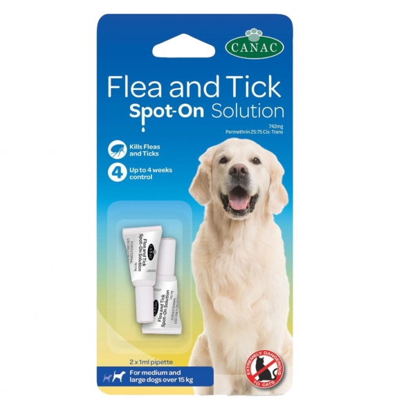 Canac Flea & Tick Spot On Solution for Medium/Large Dogs