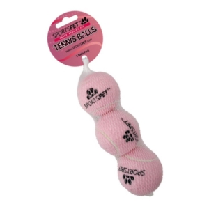 SportsPet Pink Tennis Balls Medium 64mm 3-Pack