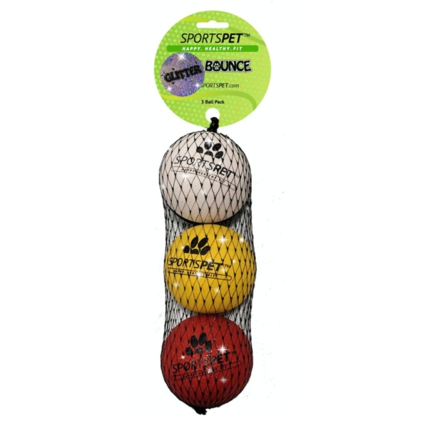 SportsPet Glitter High Bounce Balls 3pcs