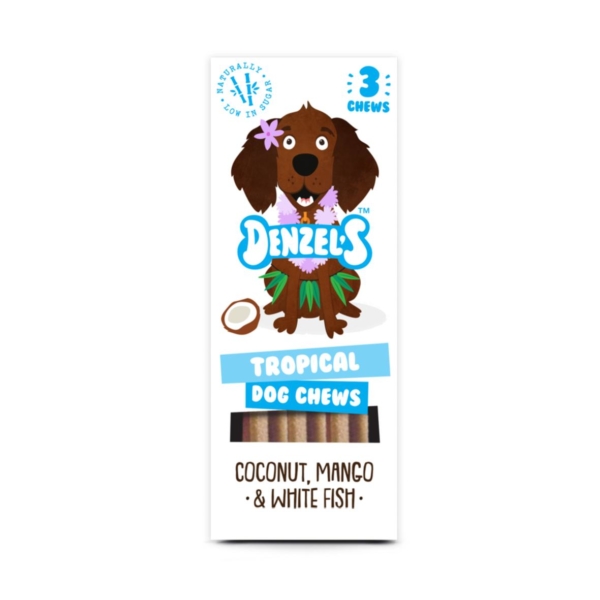 Denzels Tropical Dog Chews Coconut, Mango & White Fish 3pk