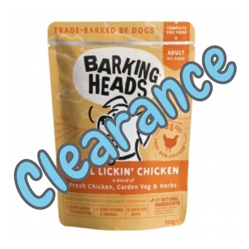 (E) BARKING HEADS Bowl Lickin Chicken Pouches 10 x 300gm [BB 09-10-21]