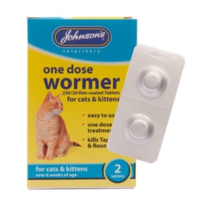 Johnsons One Dose Wormer for Cats & Kittens 2pk [BB 08-22]