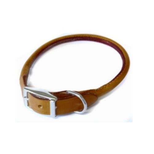 CLEARANCE KOKO Rolled Leather Collar Brown 55cm