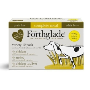 Forthglade Grain Free Poultry Variety Pack 12x395g [Chicken, Turkey, Chicken with Liver]