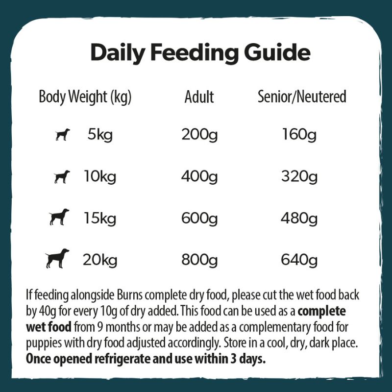 BURNS Wet Dog Food Wholesome Turkey Recipe 6x395g