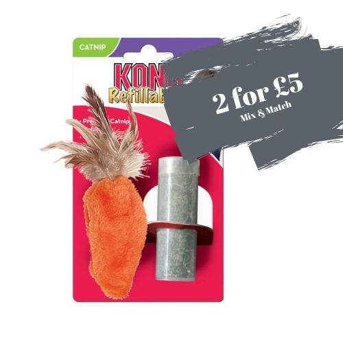 KONG Refillables Catnip Carrot with Feathers