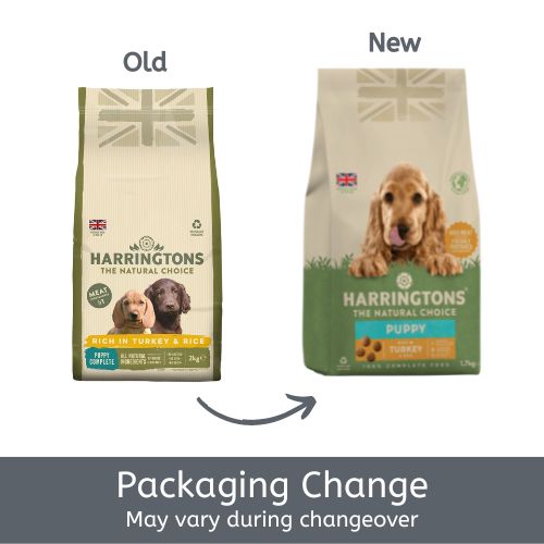 HARRINGTONS Puppy Food Turkey & Rice 2kg Packaging Change
