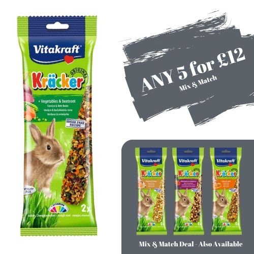 Vitakraft Rabbit Kracker Sticks Vegetables & Beetroot 2pcs