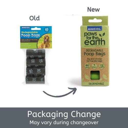 ANCOL Degradable Poop Bags 60pcs Packaging Change