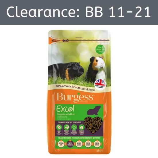 Burgess Excel Guinea Pig Nuggets Mint 2kg [BB 11-21]