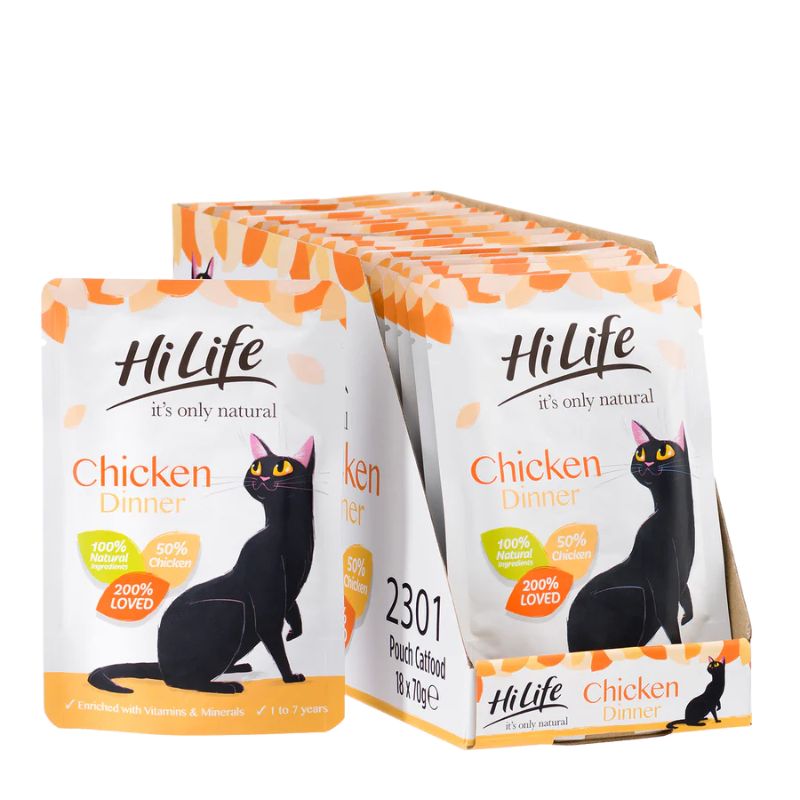 Hi Life Cat Chicken Dinner Pouches 18x70g