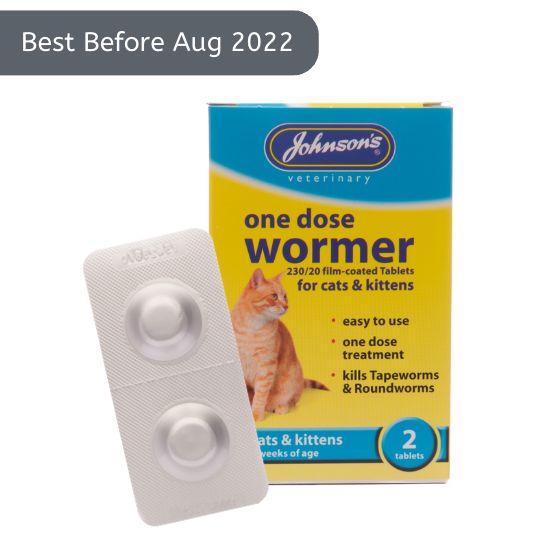 Johnsons One Dose Cat Wormer Tablets 2pk [BB 08-22]