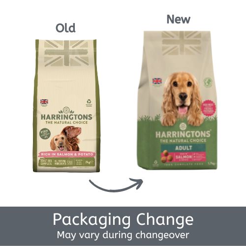 HARRINGTONS Adult Dog Salmon & Potato Packaging Change