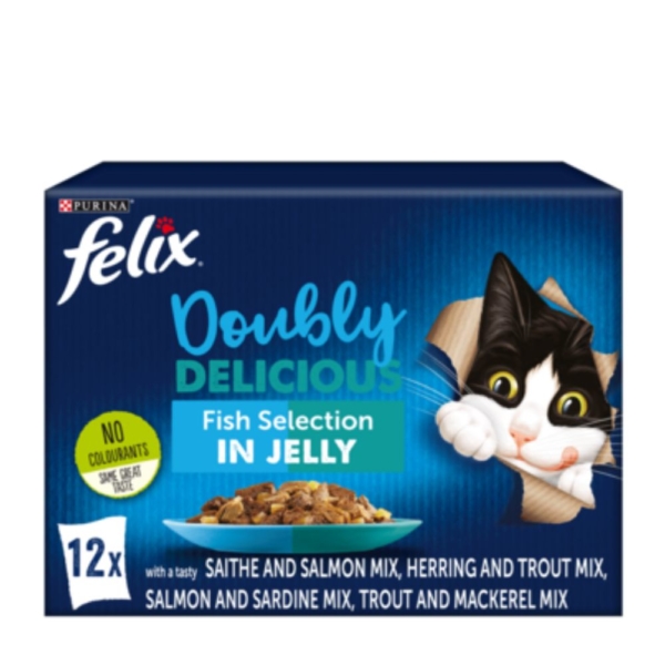 Felix Doubly Delicious Fish Selection in Jelly 12x100g