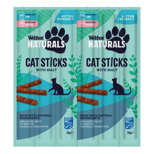 Webbox Naturals Cat Sticks Tuna, Salmon & Malt 6pc