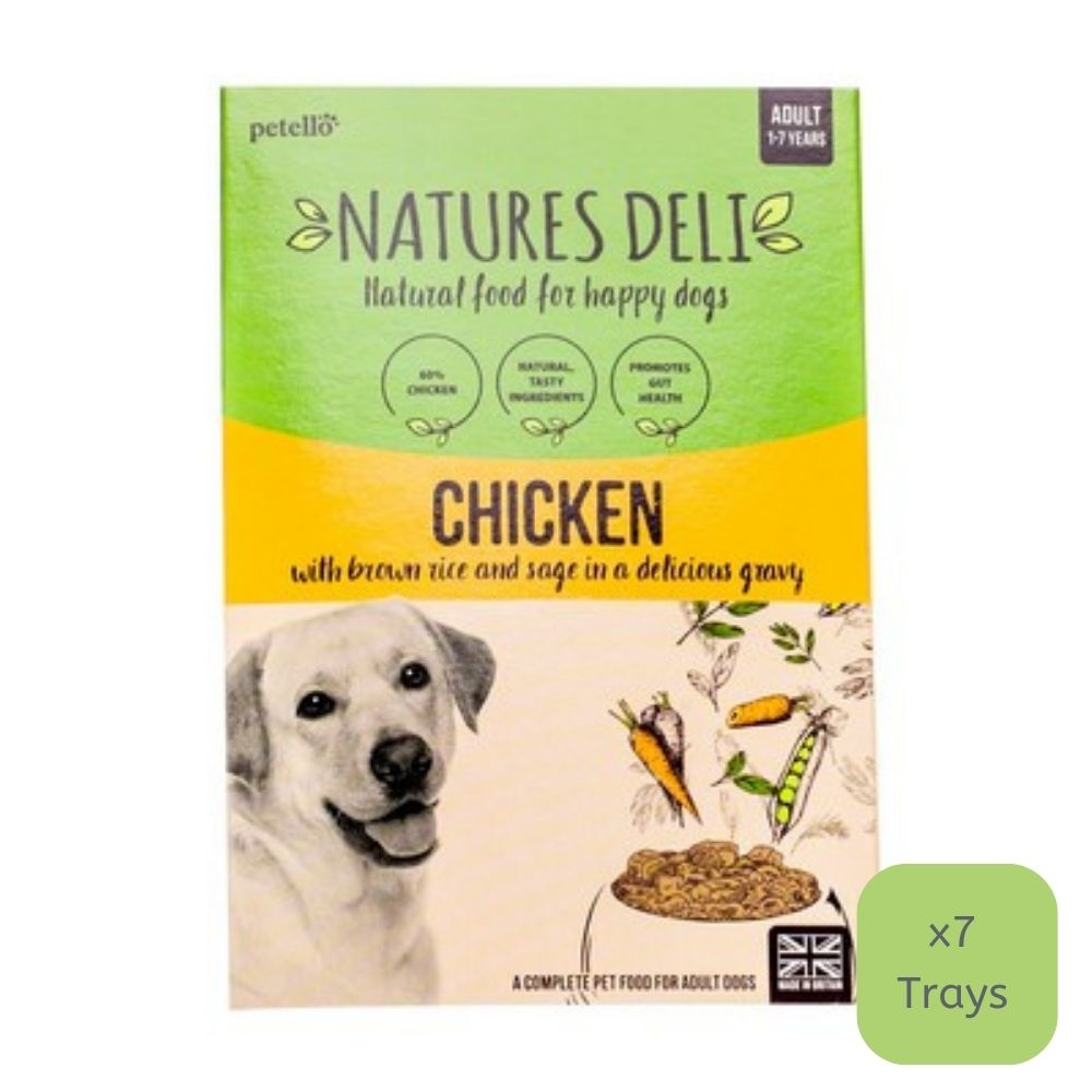 NATURES DELI Dog Trays Chicken with Brown Rice 7x400g