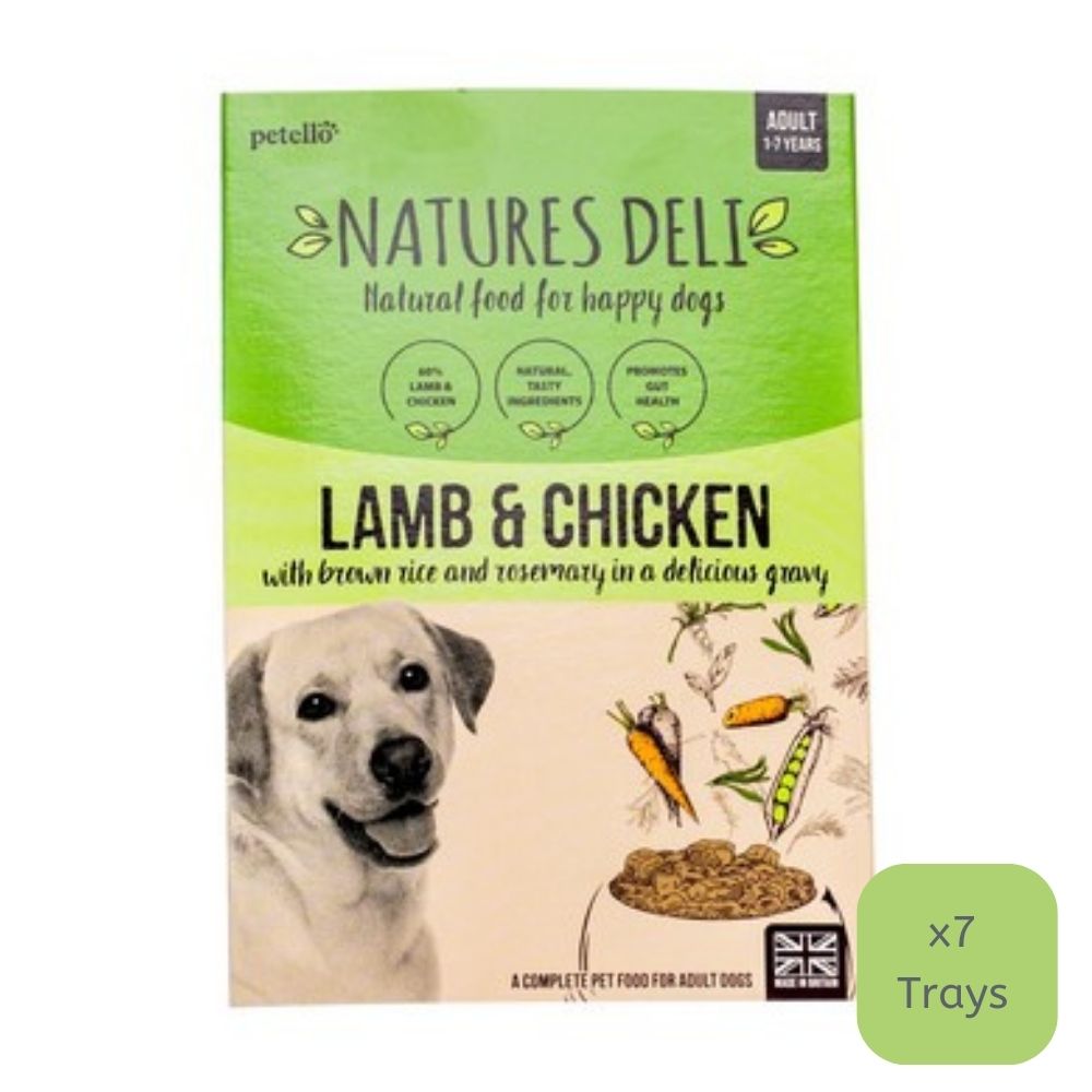 NATURES DELI Dog Trays Lamb & Chicken with Brown Rice 7x400g