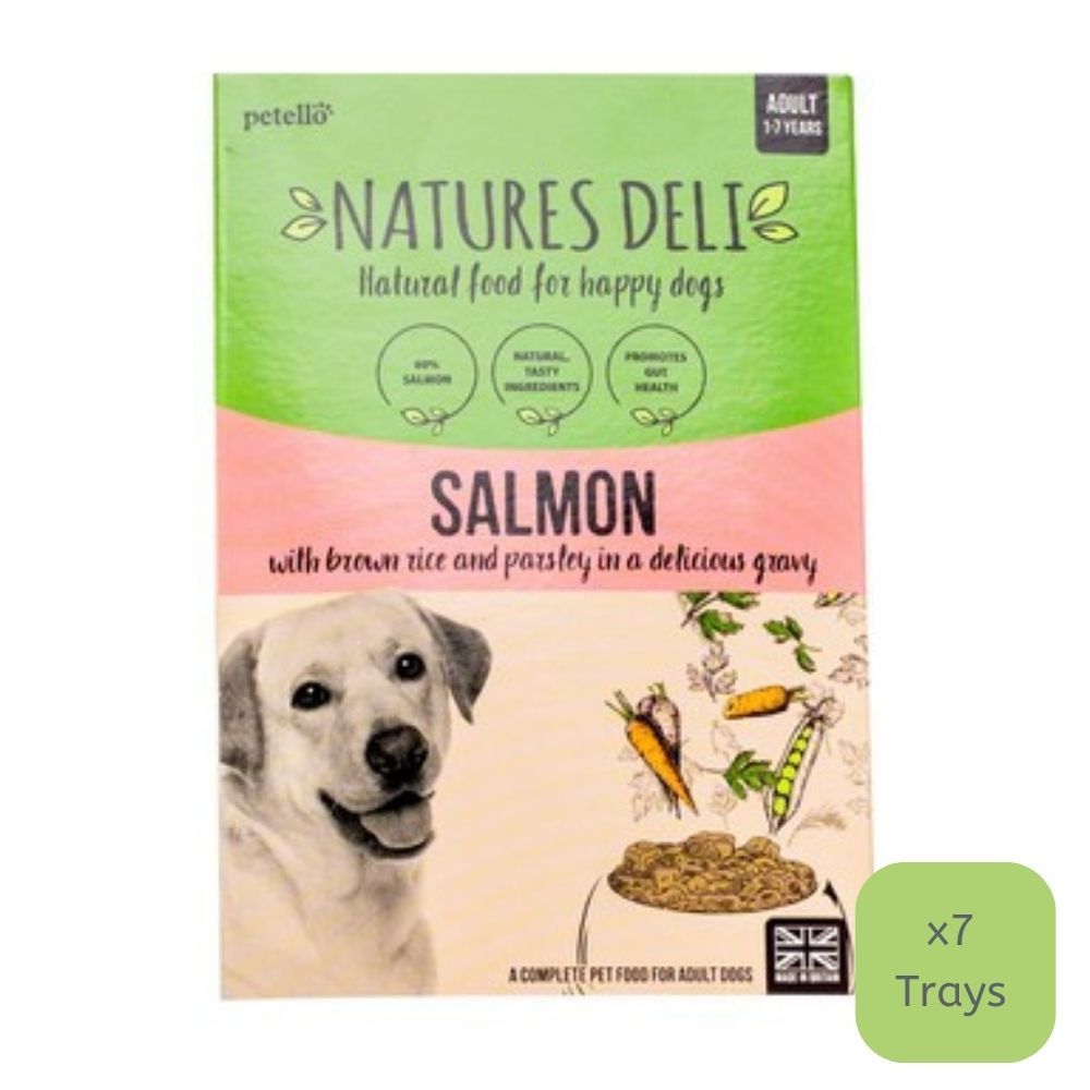 NATURES DELI Dog Trays Salmon with Brown Rice 7x400g