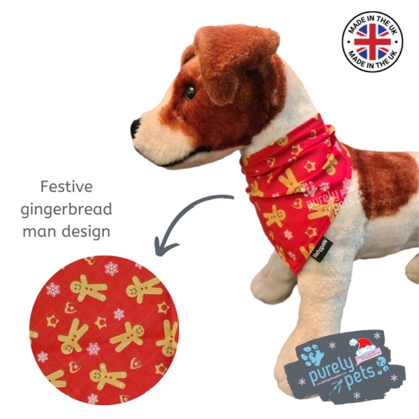 Wagytail Gingerbread Man Dog Bandana Small