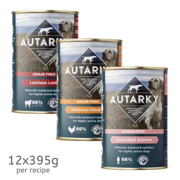AUTARKY Grain Free Dog Food Tins 12x395g