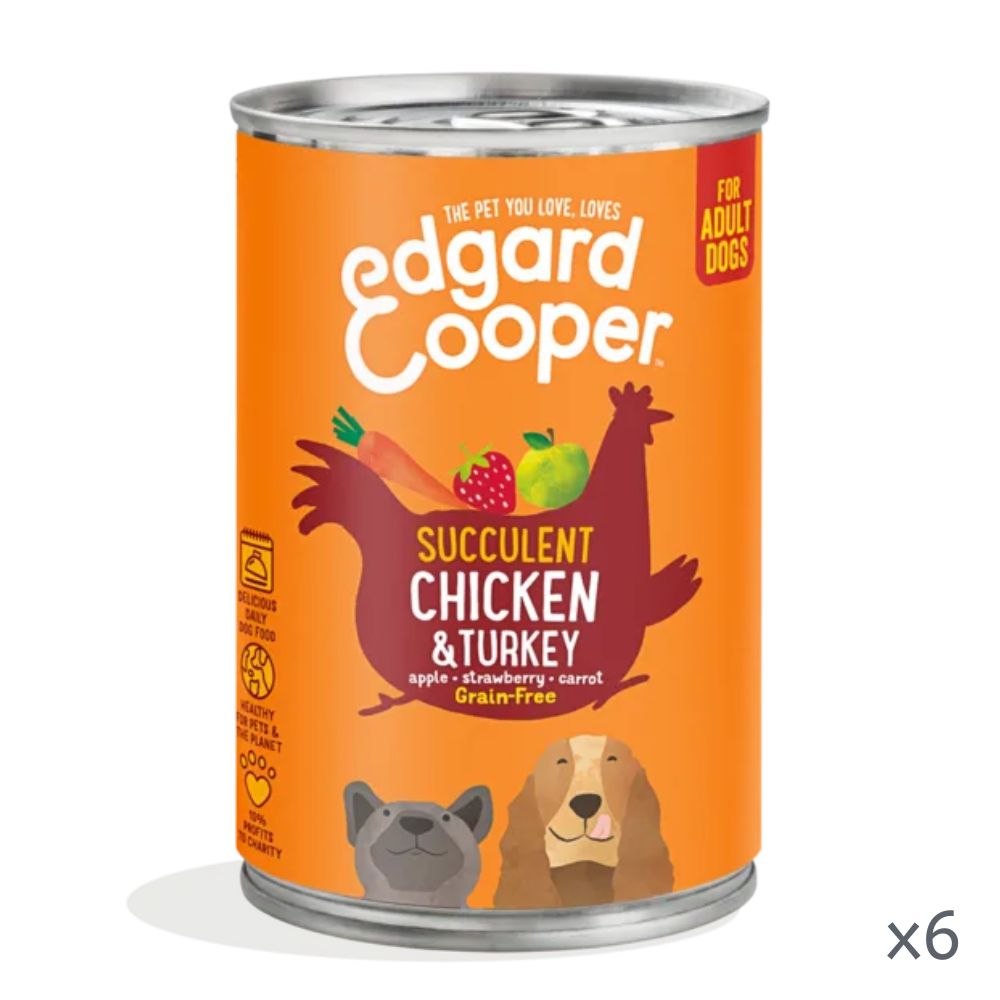 Edgard & Cooper Dog Tins Chicken & Turkey Recipe 6x400g