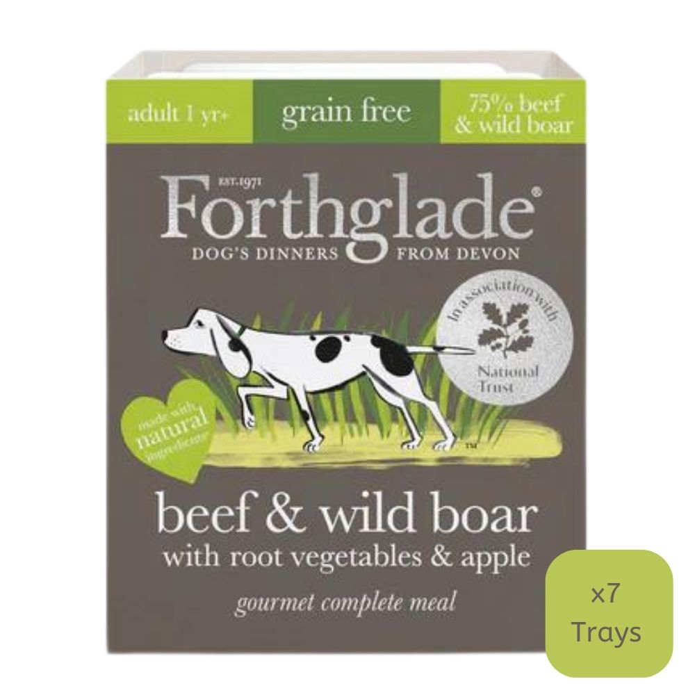 Forthglade Gourmet Trays Beef & Wild Boar 7x395g