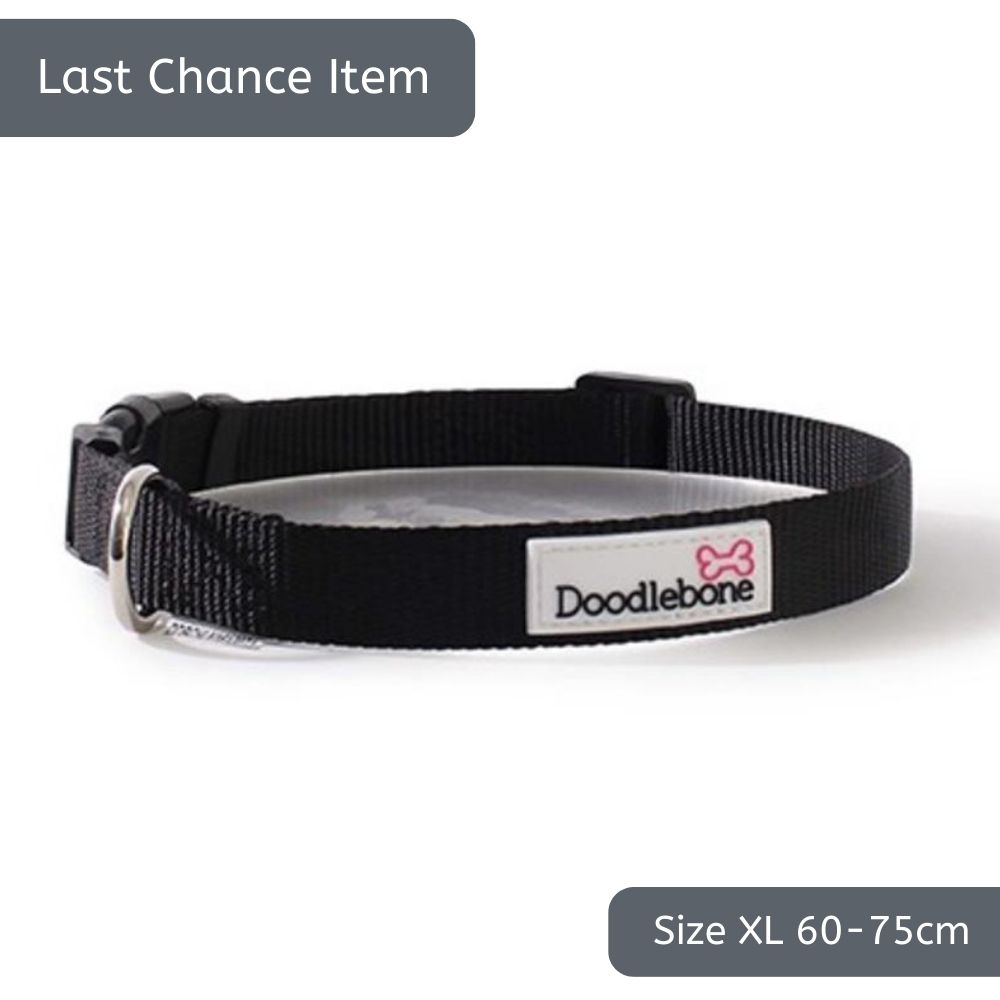 Doodlebone Black Dog Collar XL 60-75cm