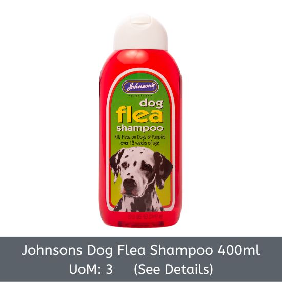 Johnsons Dog Flea Shampoo 3x400ml [B2B]
