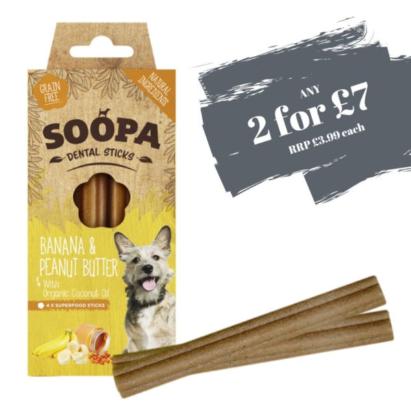 SOOPA Dental Sticks Banana & Peanut Butter 4pk