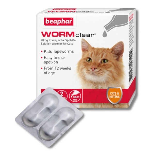 Beaphar WORMclear Spot On Cat/Kitten 2 Tubes