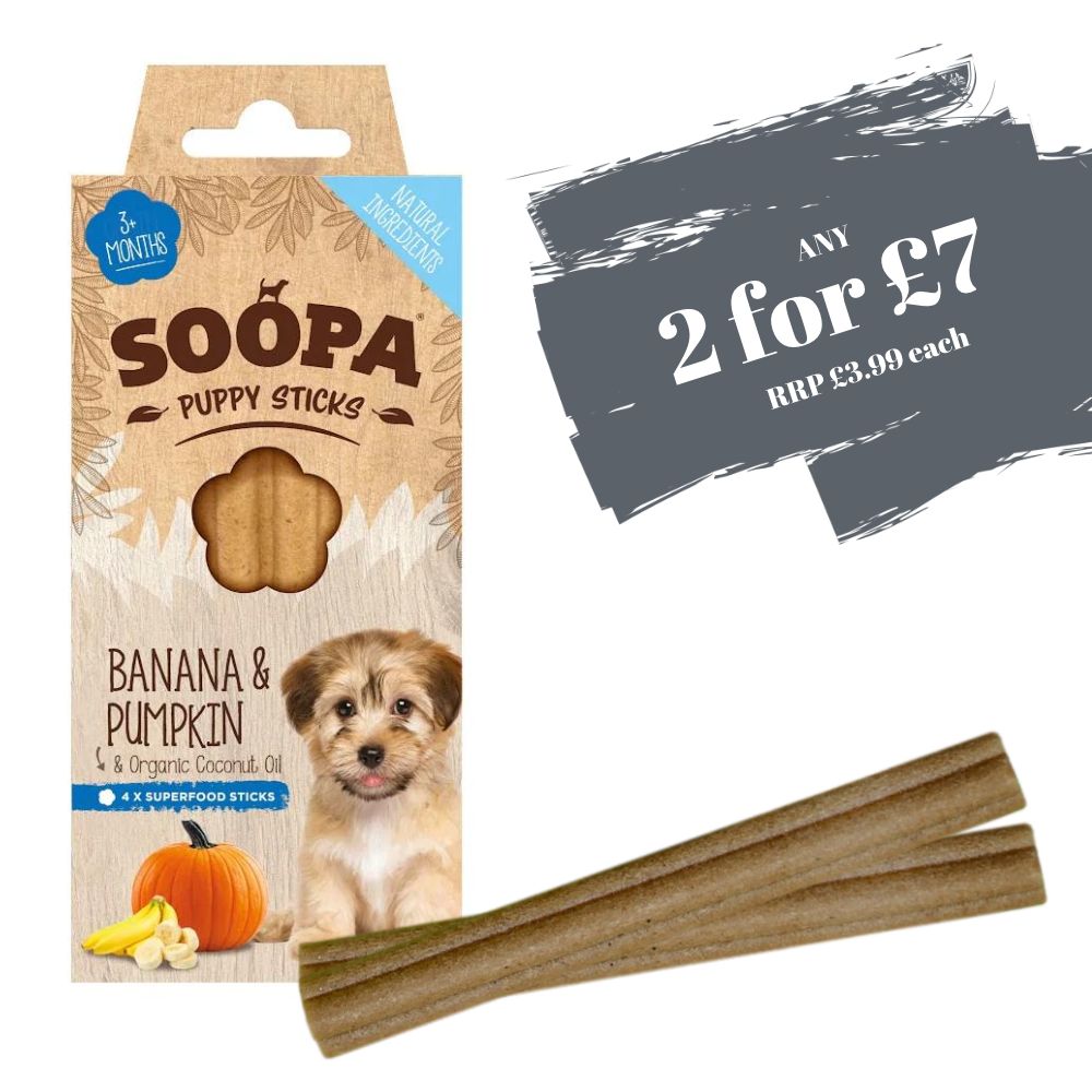 SOOPA Puppy Sticks Banana & Pumpkin 4pk