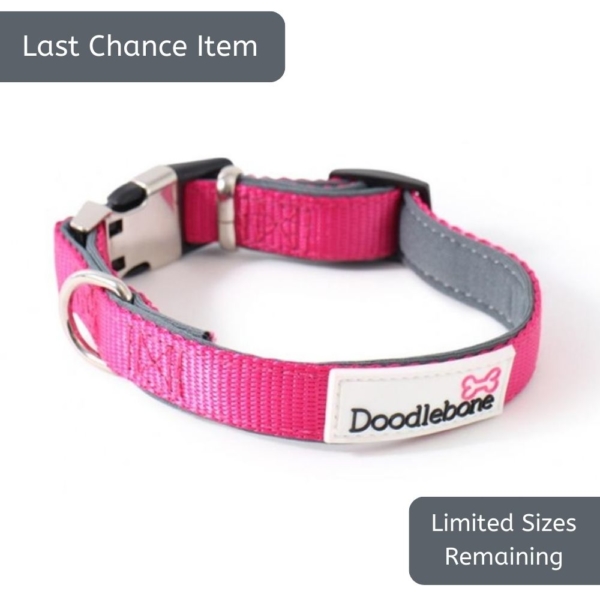 Doodlebone Pink Padded Dog Collar