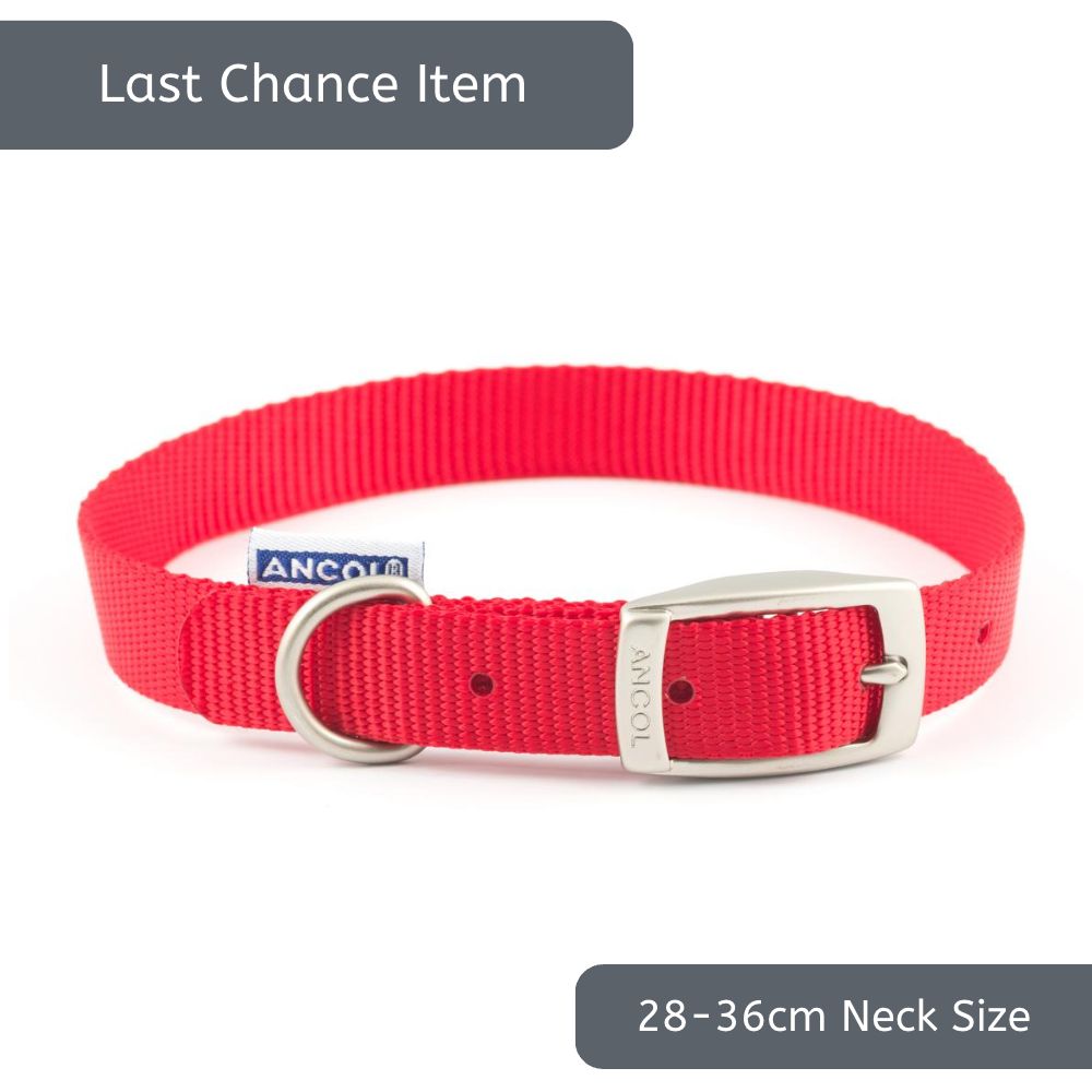 ANCOL Heritage Nylon Collar Red Size 3 40cm