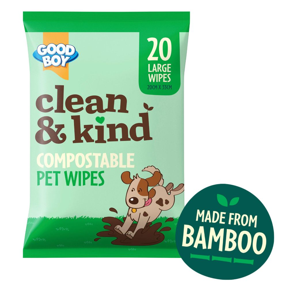 Good Boy Clean & Kind Compostable Pet Wipes 20pk