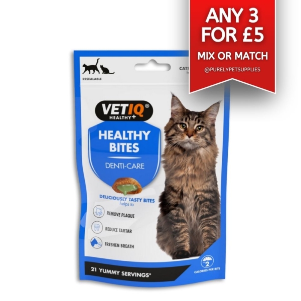 VetIQ Healthy Bites Cat Denticare Breath & Dental Offer 3 for £5
