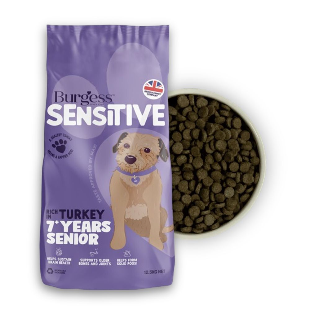 Burgess Sensitive Senior Dog Food Turkey & Rice 12.5kg