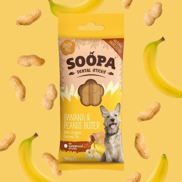 SOOPA Dental Sticks with Banana & Peanut Butter 4pk Features