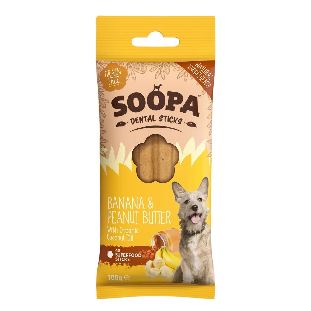SOOPA Dental Sticks with Banana & Peanut Butter 4pk
