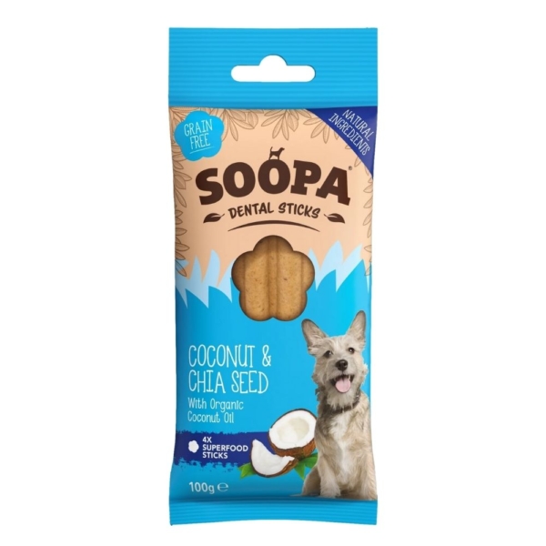 SOOPA Dental Sticks with Coconut & Chia Seed 4pk