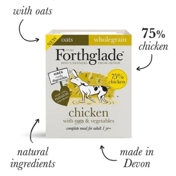 Forthglade Wet Trays Adult Chicken with Oats 18x395g