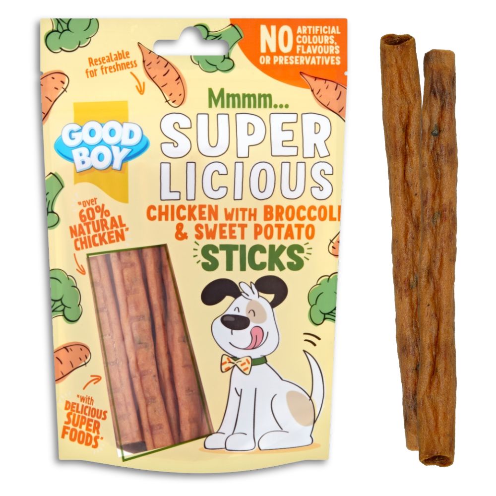 Good Boy SuperLicious Chicken, Broccoli & Sweet Potato Sticks 100g