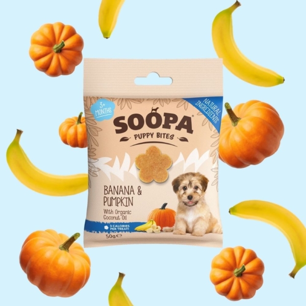 SOOPA Puppy Bites Banana & Pumpkin 50g Feature