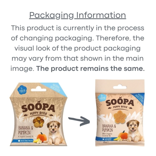 SOOPA Puppy Bites Packaging Changeover
