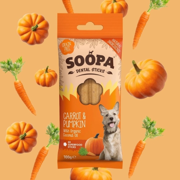 SOOPA Dental Sticks with Carrot & Pumpkin 4pk Features