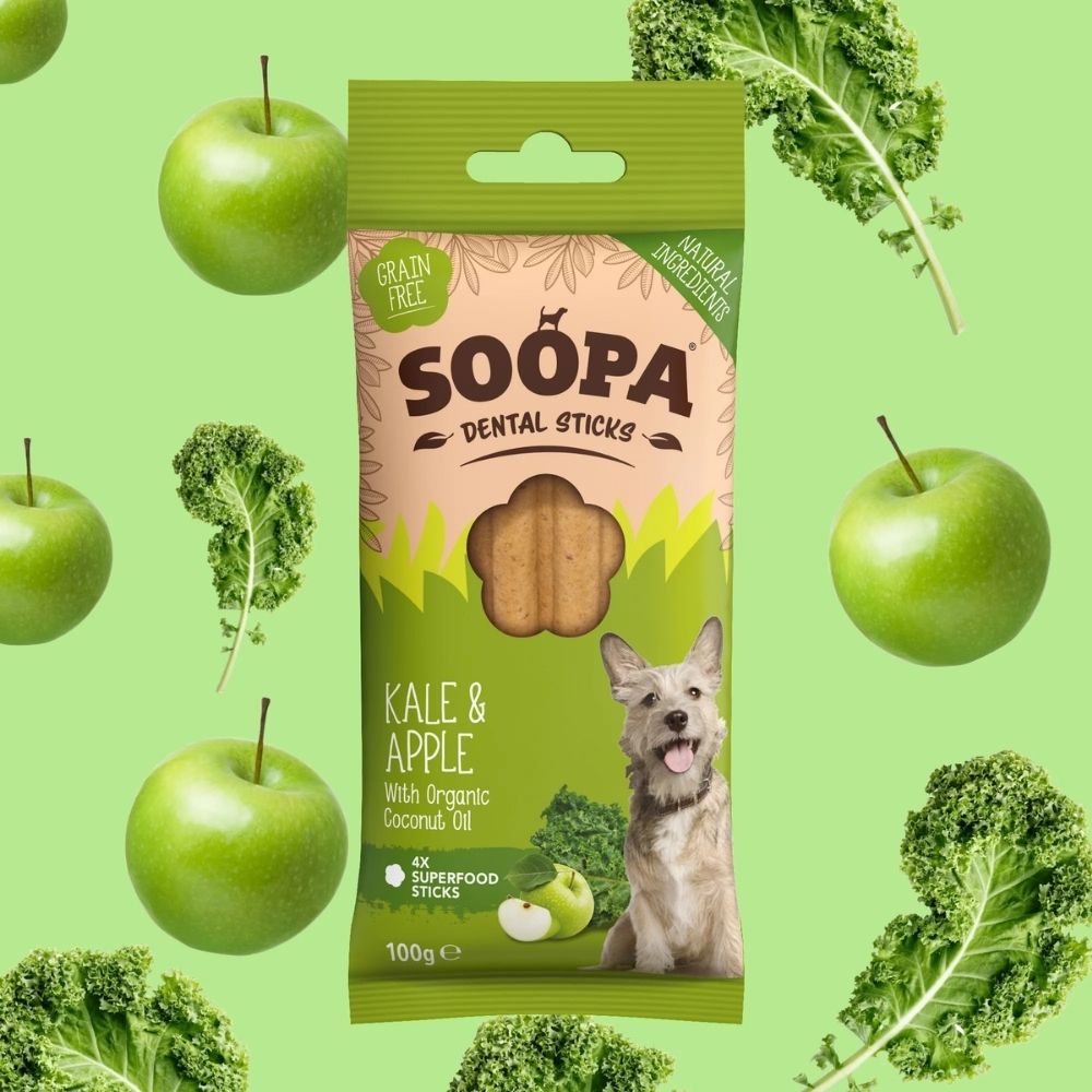 SOOPA Dental Sticks with Kale & Apple 4pk
